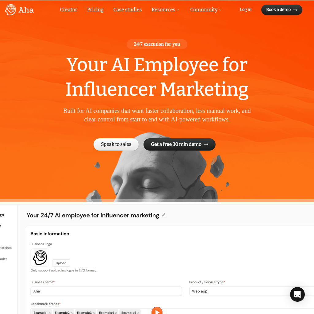 Aha: Your 24/7 AI Employee for Influencer Marketing
