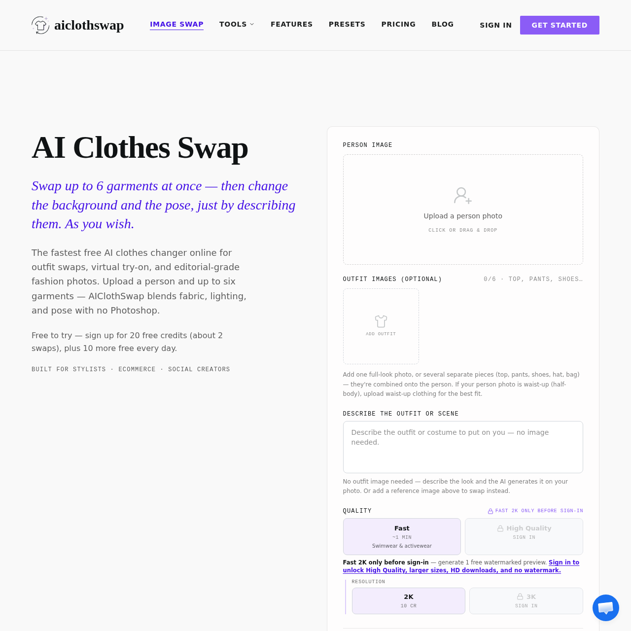 Free AI Clothes Changer & Virtual Try-On for Stylists, Ecommerce, and Creators