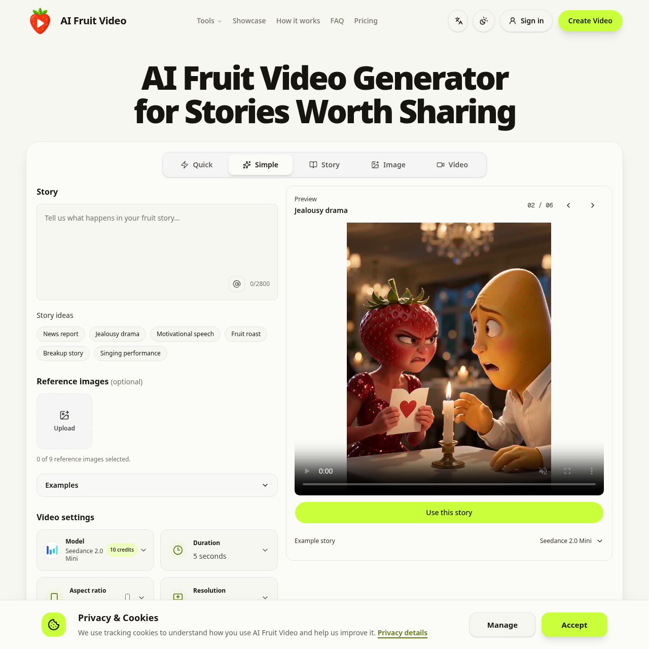 AI video generator for stories
