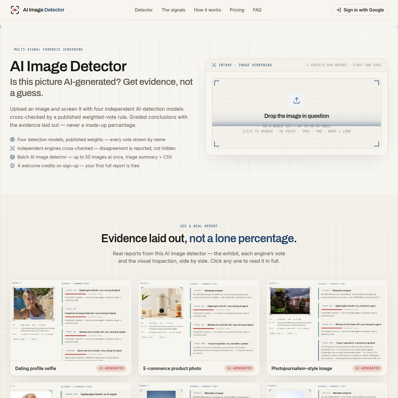 AI Image Detection Tool