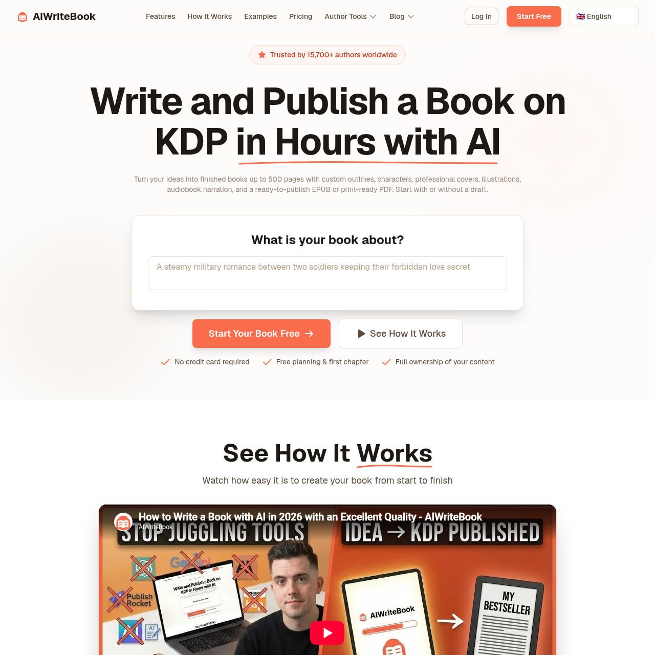 AI book writing tool