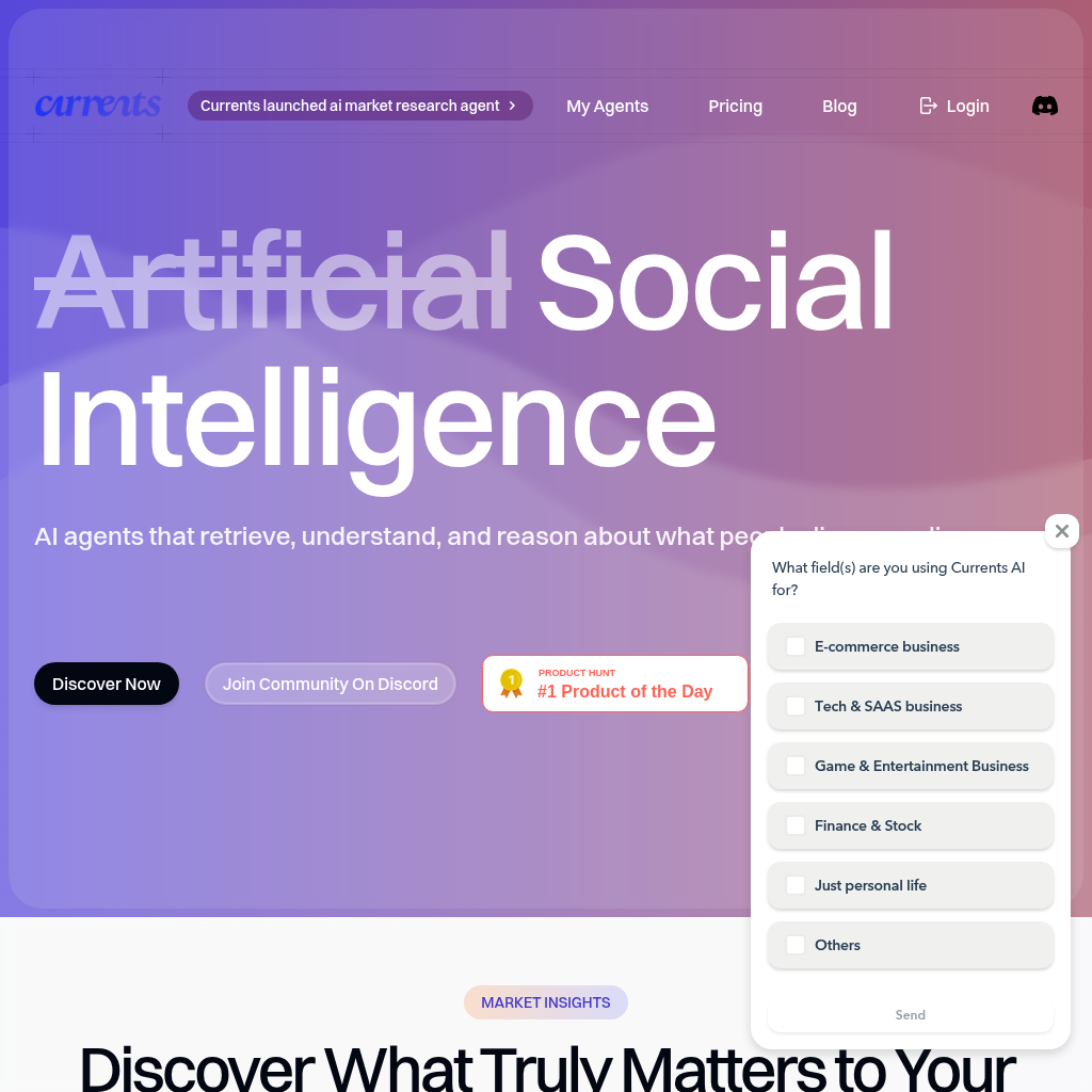 Currents AI: Discover What Truly Matters to Your Target Audience