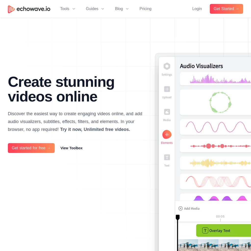 Transforming audio into captivating videos for all social networks