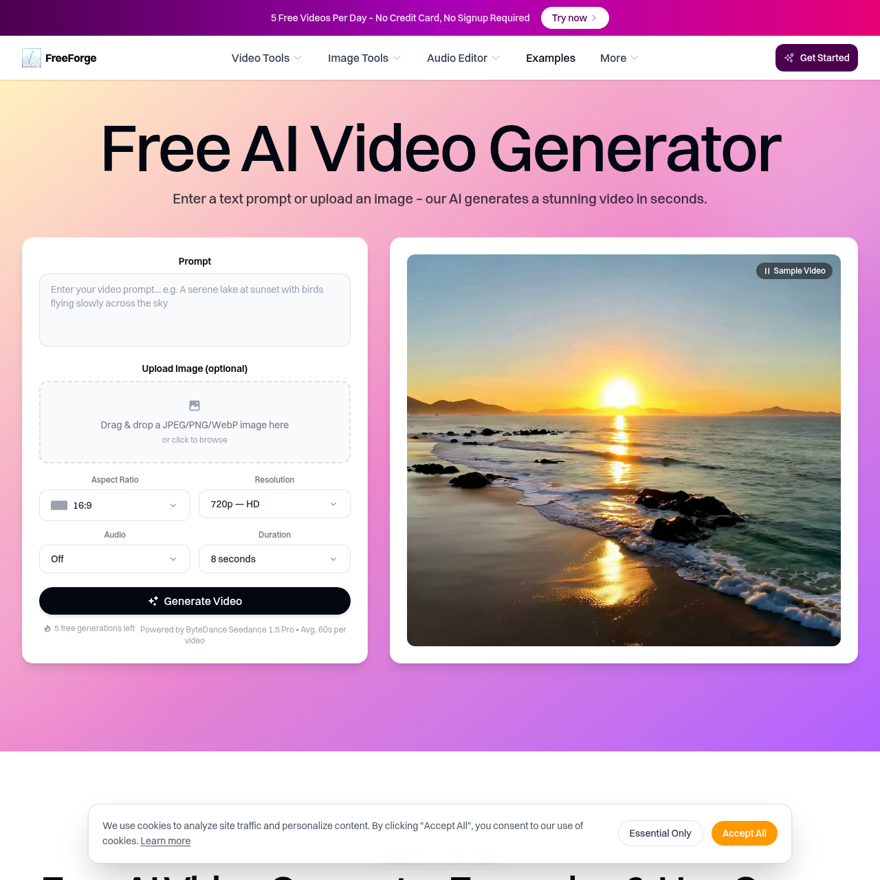 Create AI Videos Online Free - No Download, No Signup Required