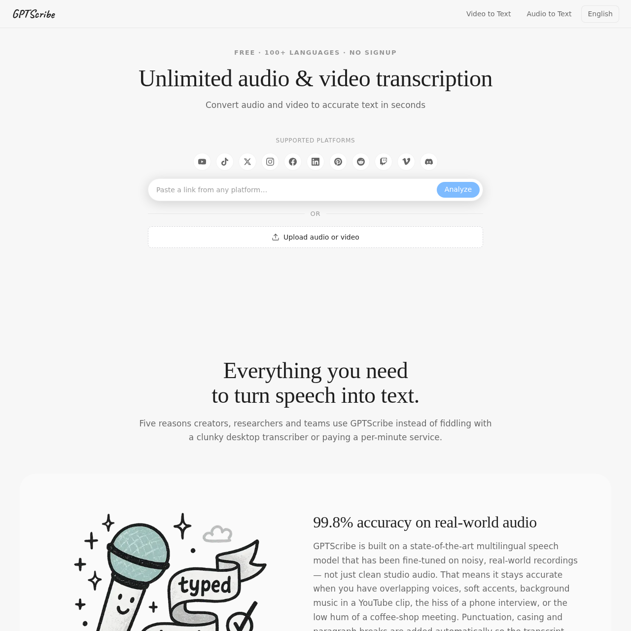 Accurate Audio Transcription