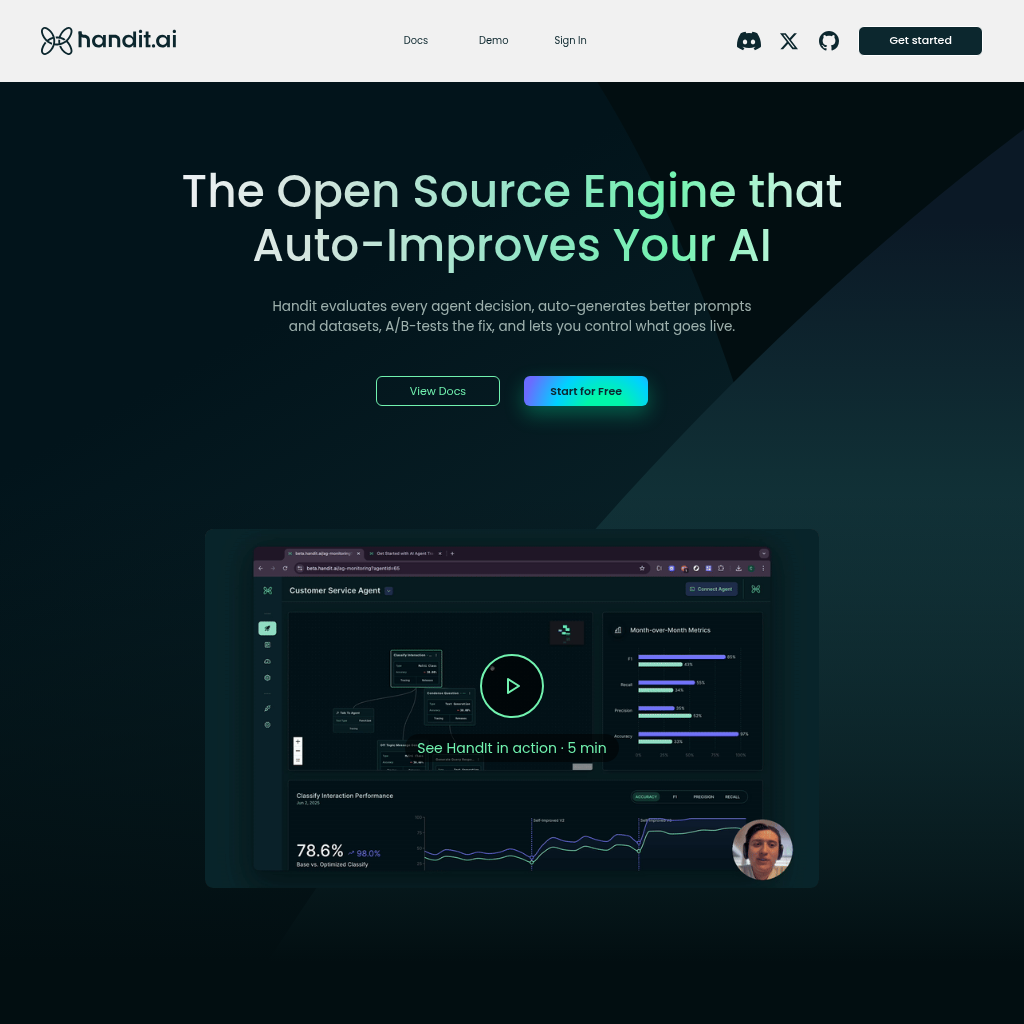 Handit.ai: Auto-Improve Your AI Agents with Handit.ai