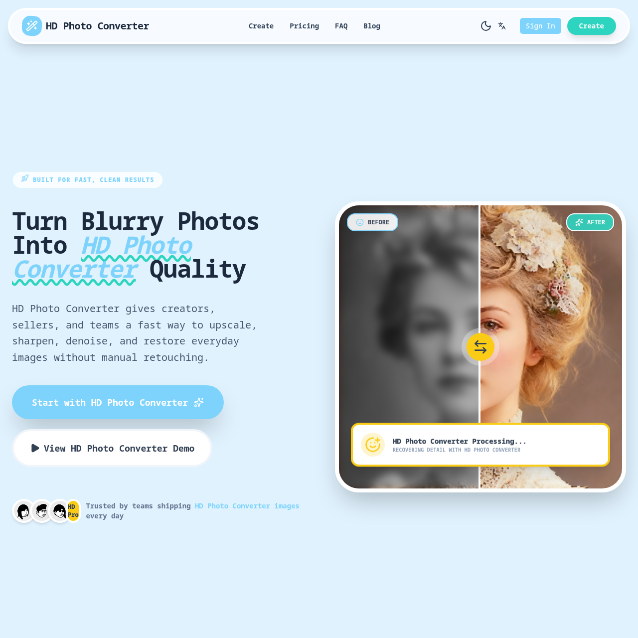 HD Photo Converter: Transform Blurry Photos into HD Quality Instantly with AI-Powered Enhancement
