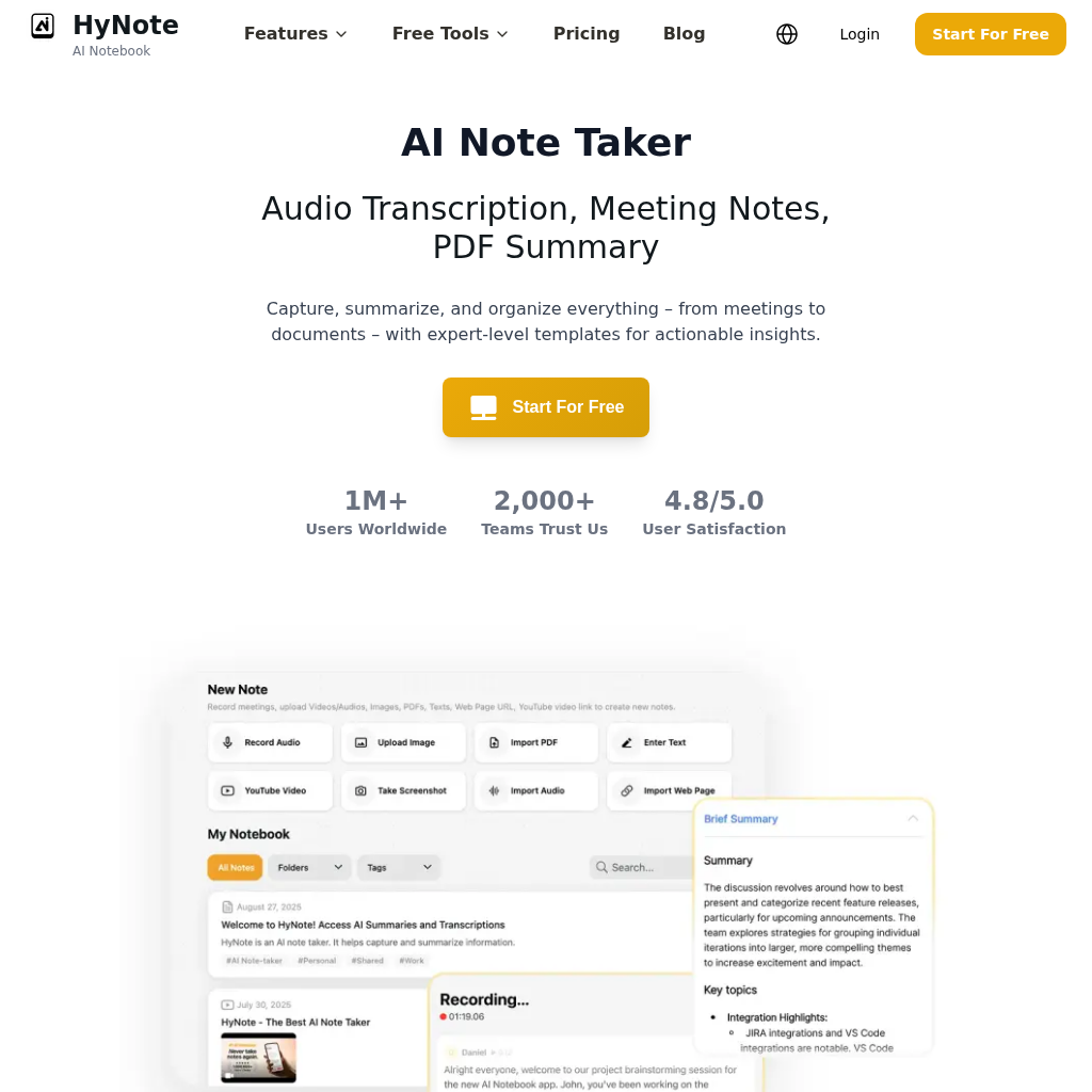 HyNote: Transform Your Meetings and Notes with AI