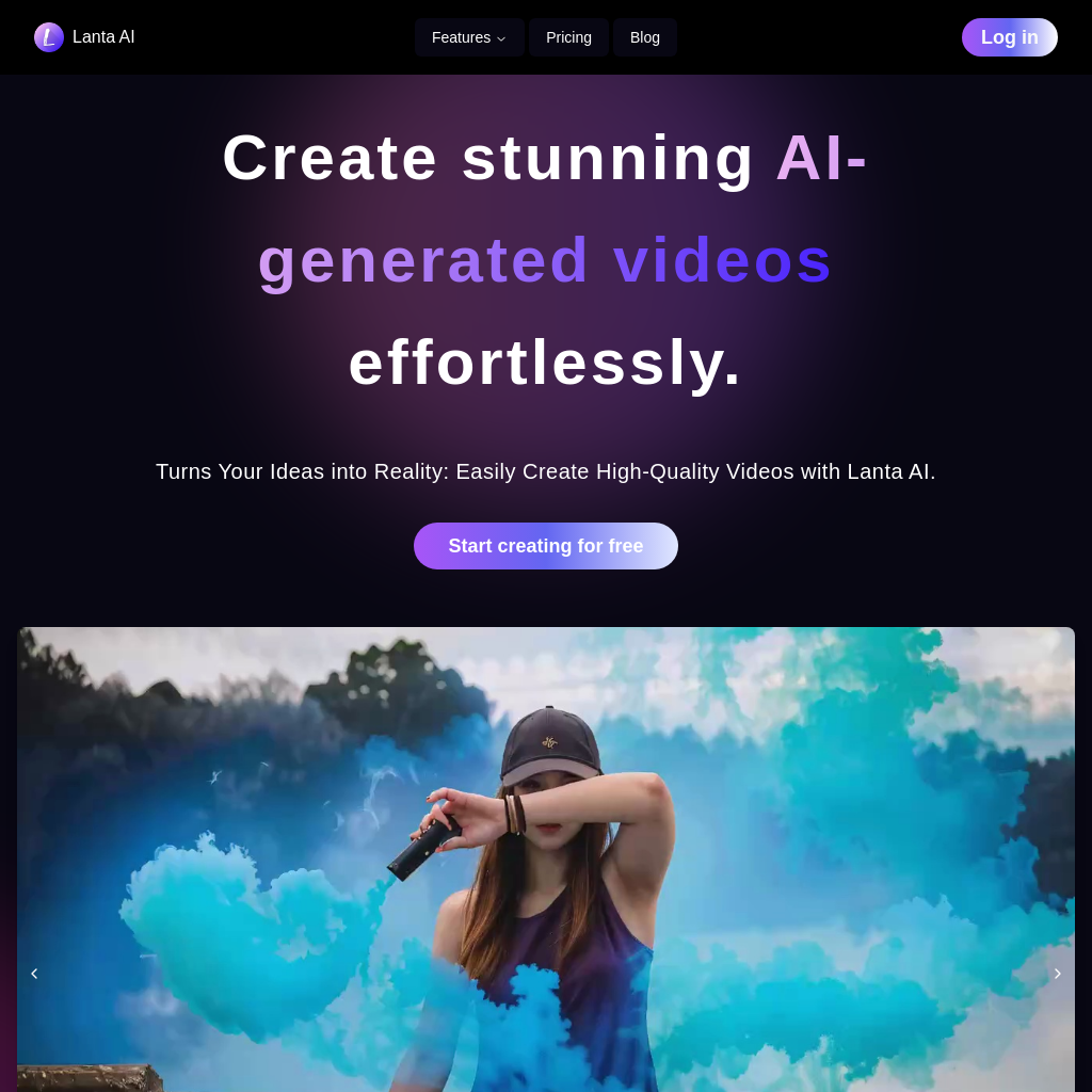 Lanta AI: Transform Texts into stunning AI creations with Lanta AI. 