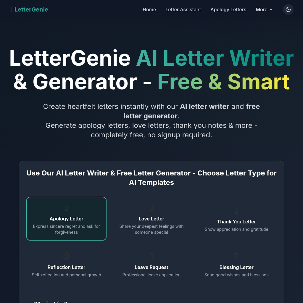 LetterGenie: Create Perfect Letters Instantly
