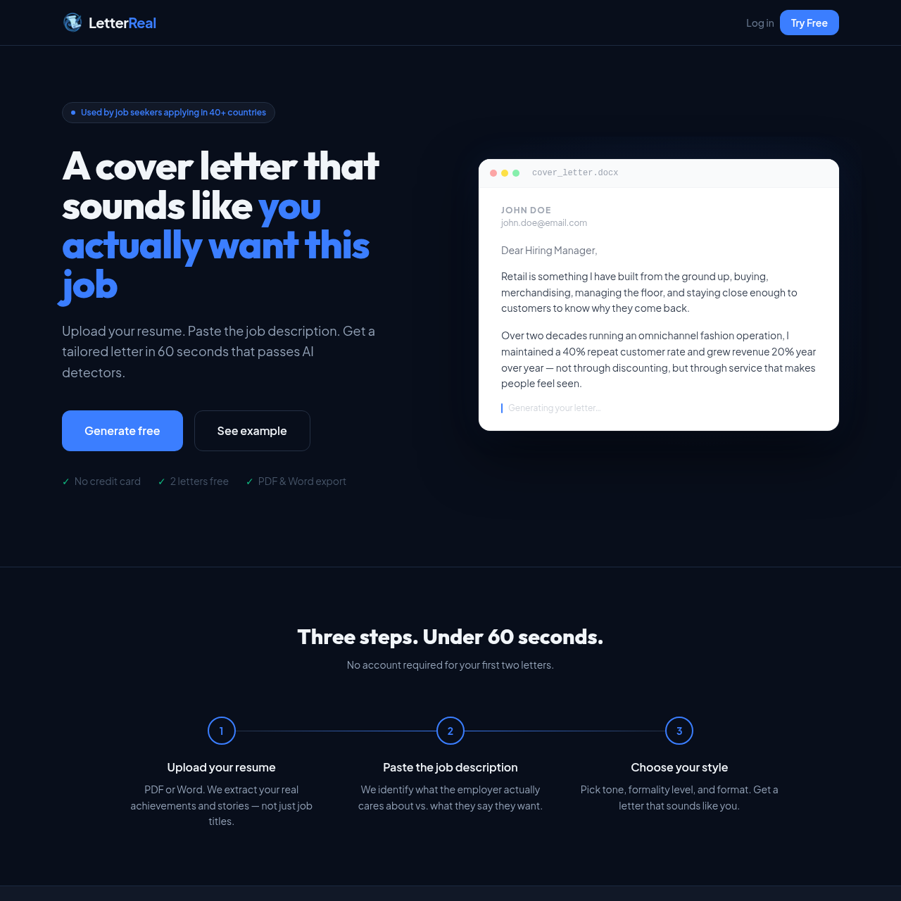 Cover letter generator