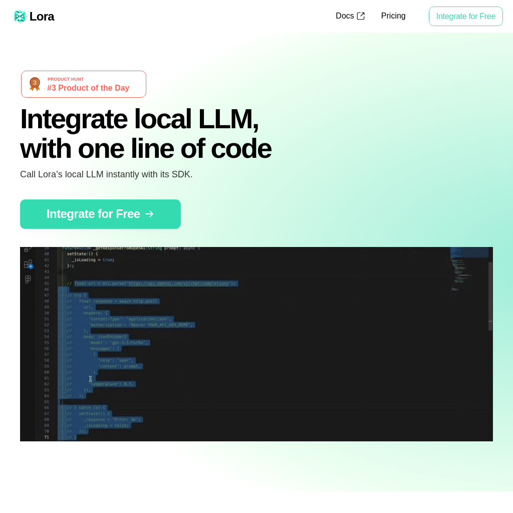 Lora: Local LLM for mobile, Add Lora with one line of code
