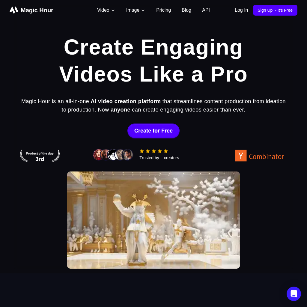 Magic Hour: Create stunning videos and images with AI in seconds. No sign-up required.