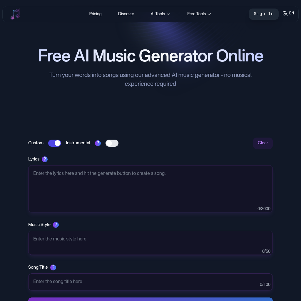 Muzix: Transform text into music with our AI music generator.