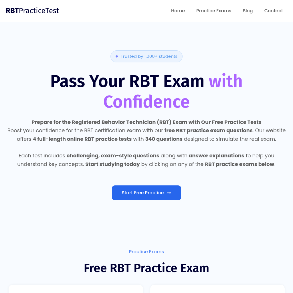 RBT Practice Test: Prepare for the Registered Behavior Technician (RBT) Exam with Confidence