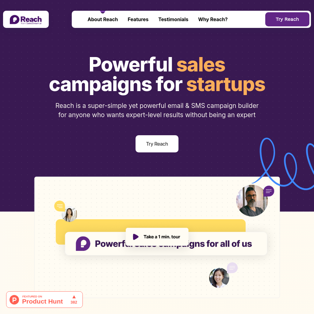 Reach from SalesStream.ai: Personalized sales campaigns for startups that actually drive results