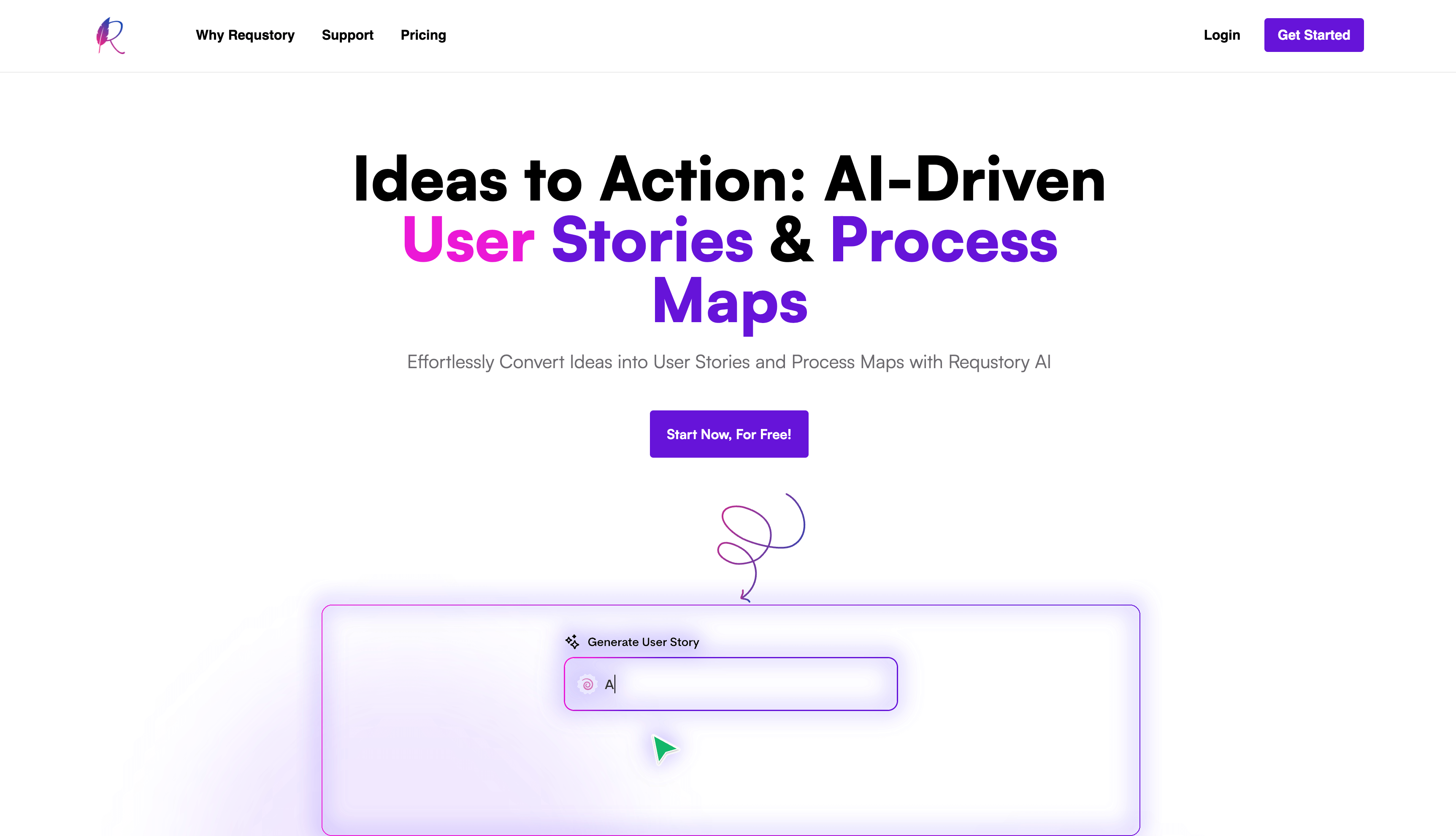 Transform your ideas into actionable user stories and process maps with ease