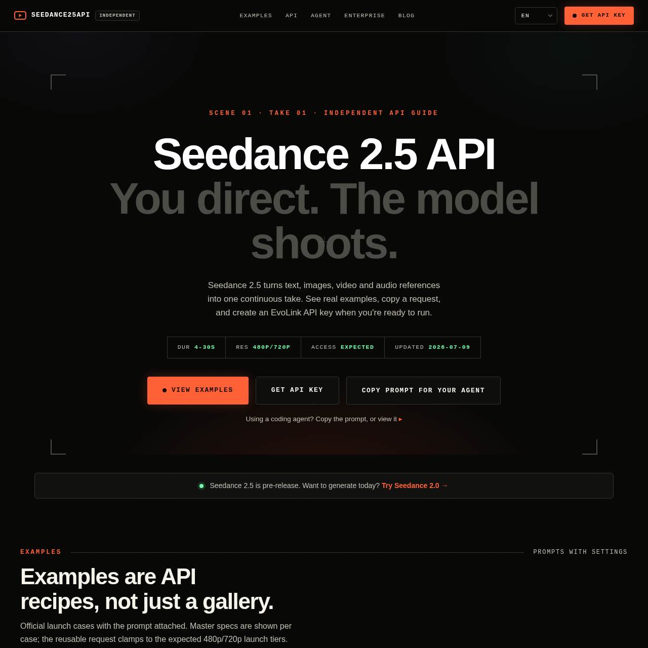Video API for seamless transitions