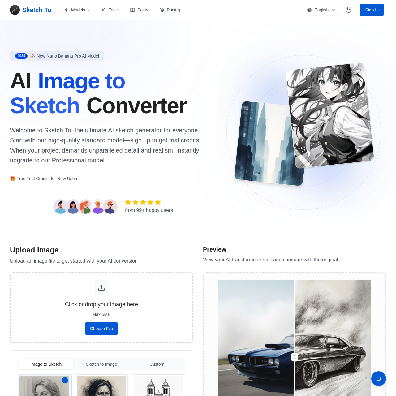 Sketch To: Free AI Image to Sketch Converter & Sketch to Image Tool