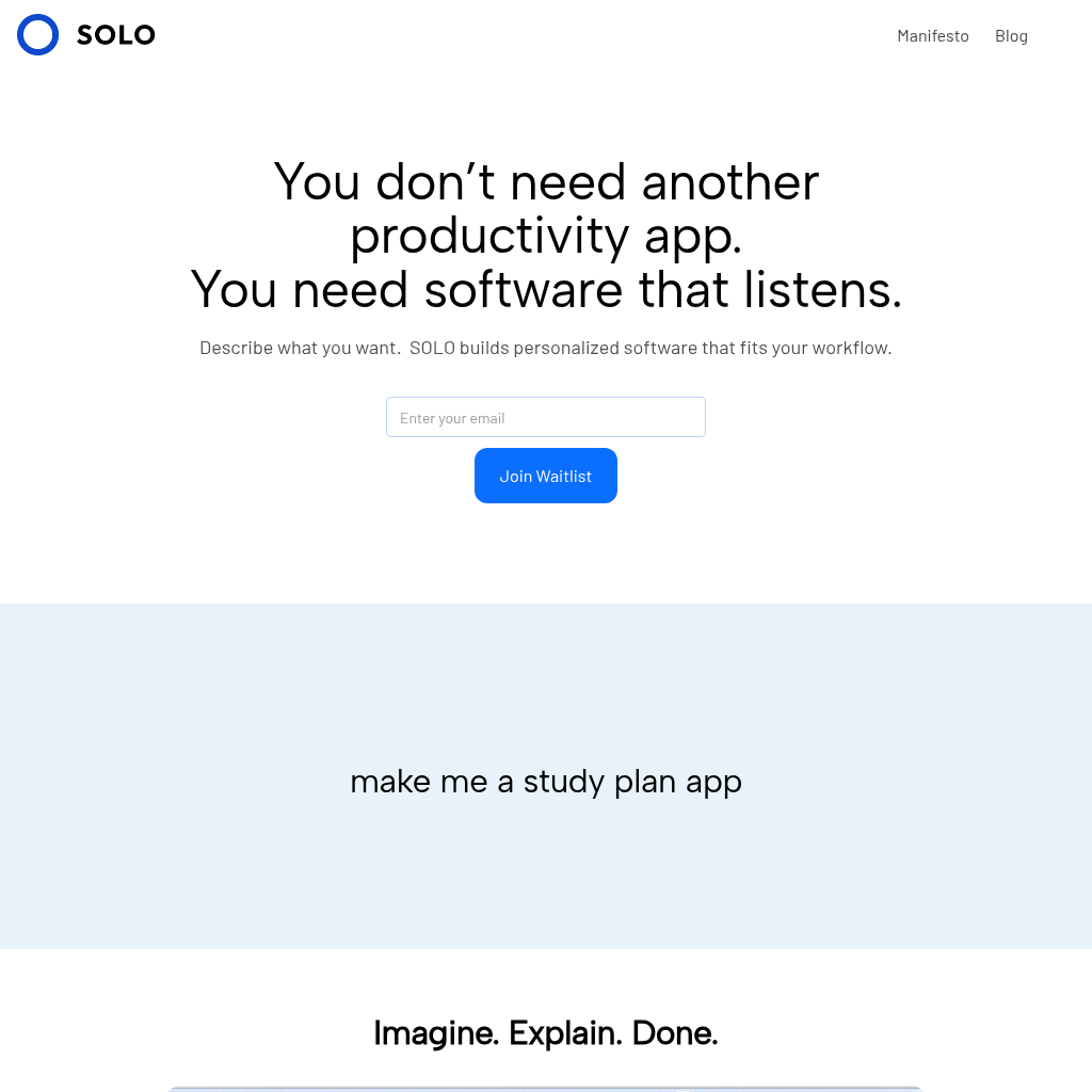 SOLO: Listen. Create. Done.