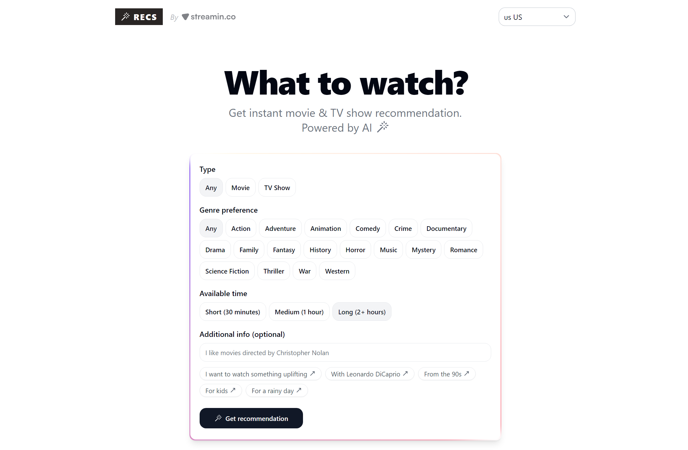 Discover Your Next Favorite streaming with AI-Powered Recommendations