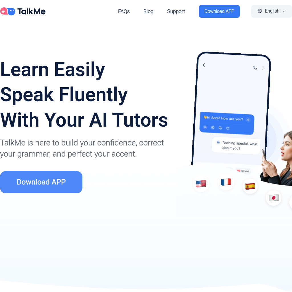 TalkMe: Learn & speak languages with your personal AI tutors