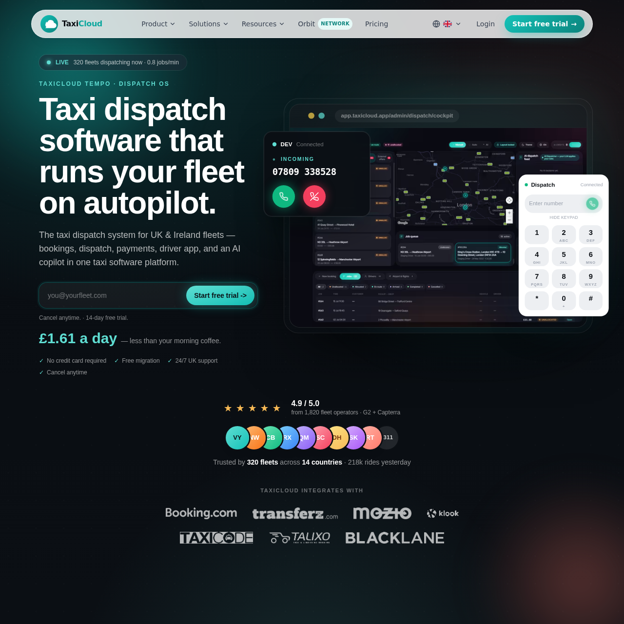 Taxi dispatch software