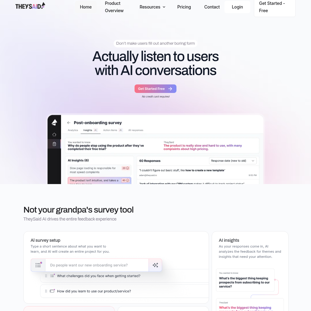 TheySaid: Converse with your customers in real-time and boost engagement with smarter surveys