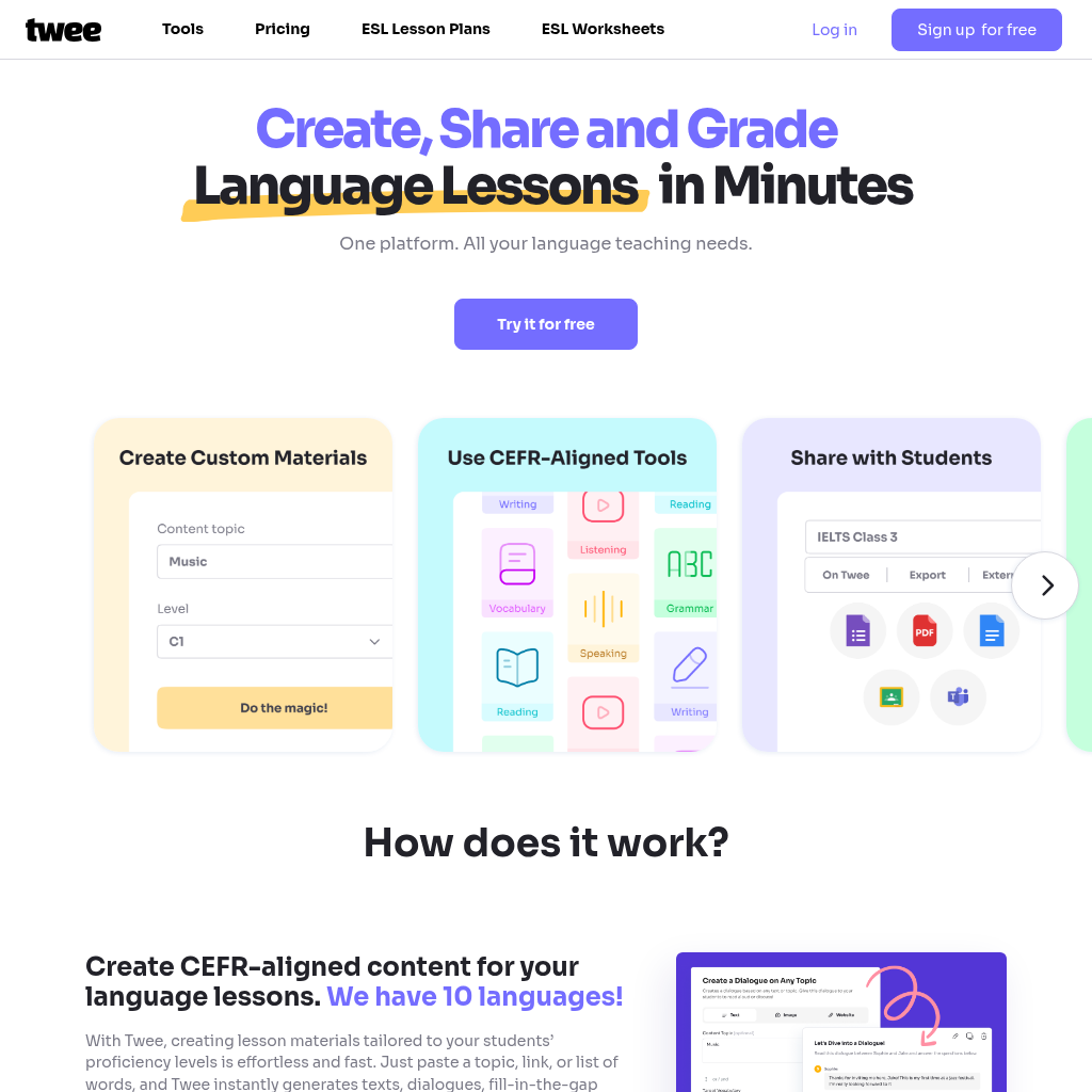 Twee: Tweak your lessons with the power of AI