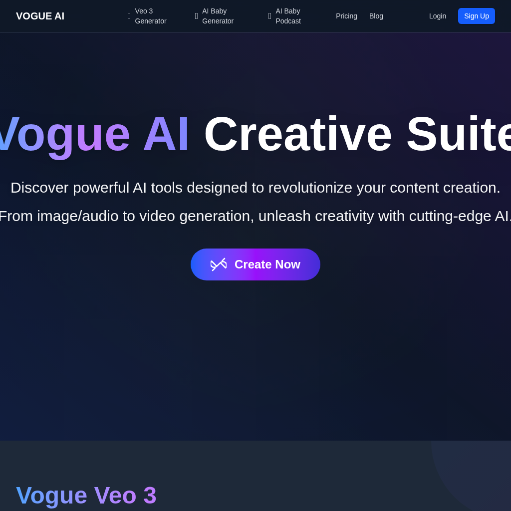 Vogue AI: Create Unique AI Pictures & Videos