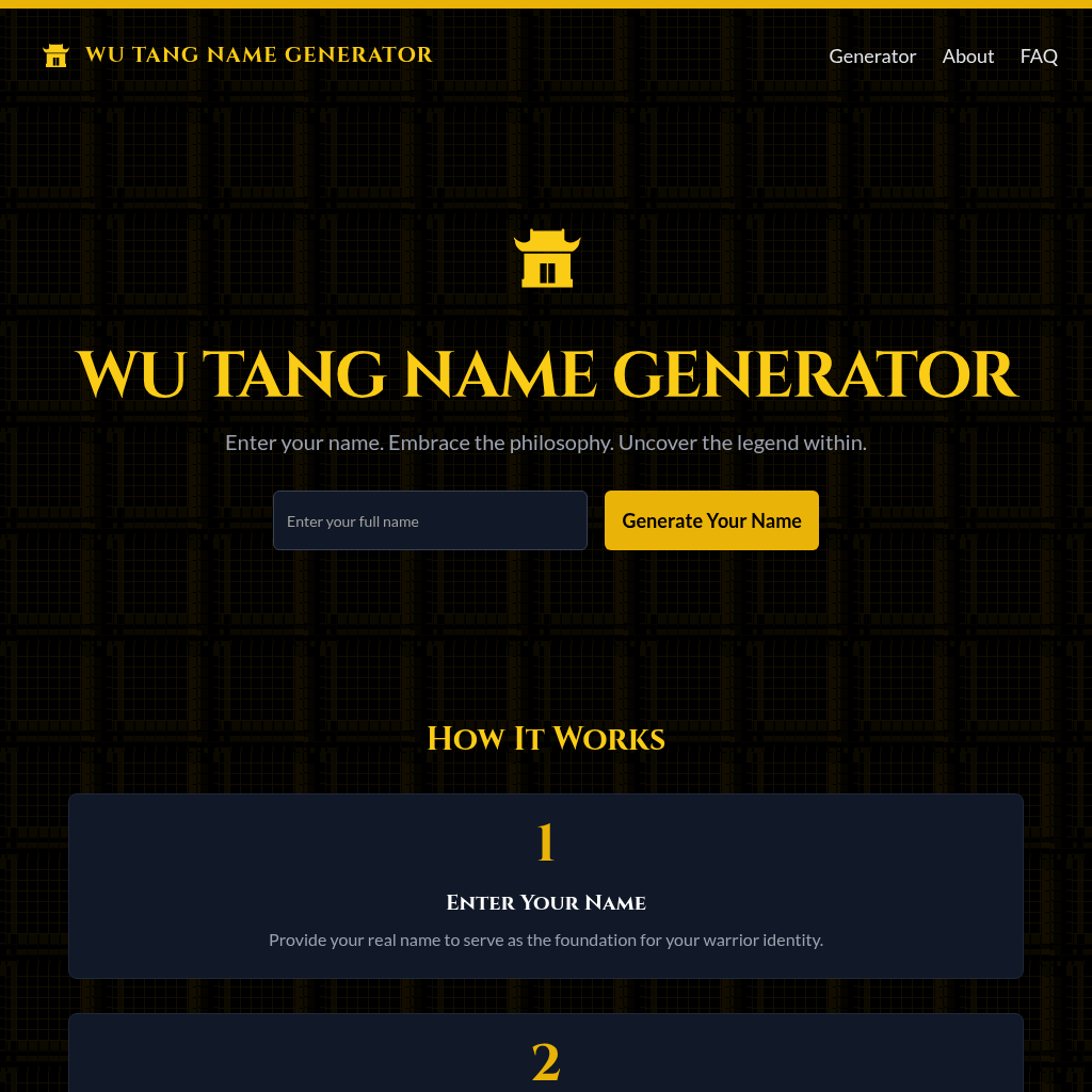 Wu Tang Name Generator: Get Your Personalized Wu-Tang Name, Inspired by the Legendary Wu-Tang Clan