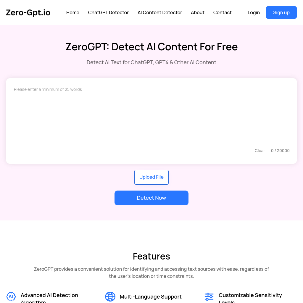 ZeroGPT: Free Chat GPT Zero AI Detector