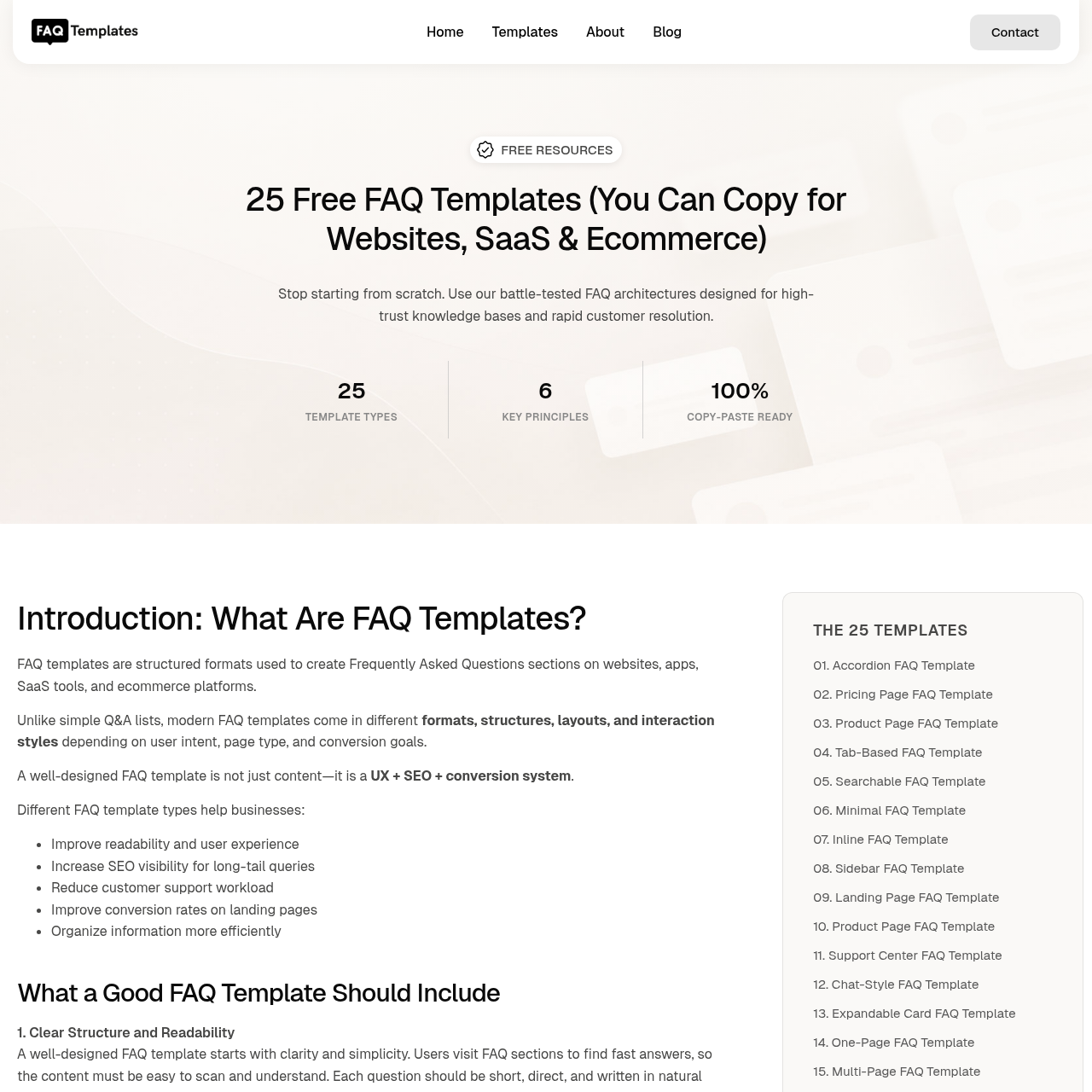 Get 25 Free, Copy-Ready FAQ Templates for SEO, UX, and Conversions Get 25 Free, Copy-Ready FAQ Templates for SEO, UX, and Conversions