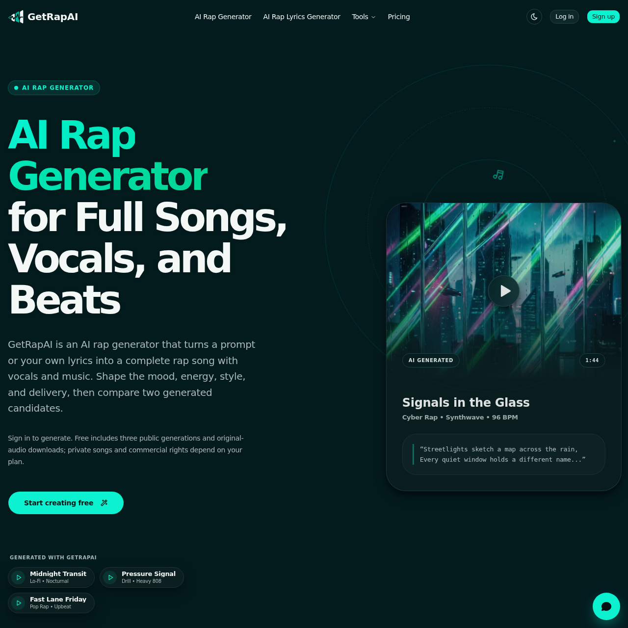 AI Rap Song Creator AI Rap Song Creator