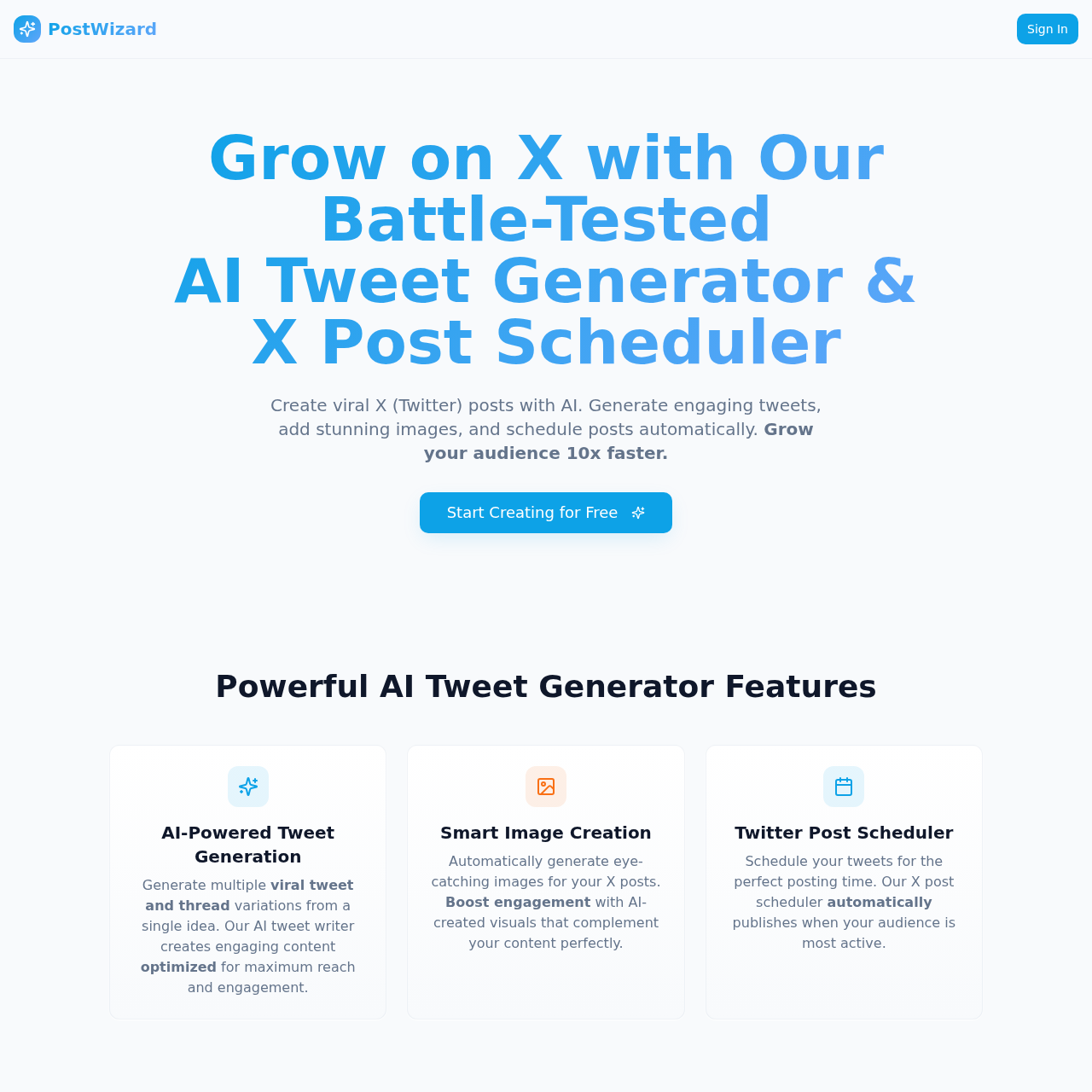 Create viral tweets with AI, schedule posts, and grow your Twitter audience fast. Create viral tweets with AI, schedule posts, and grow your Twitter audience fast.