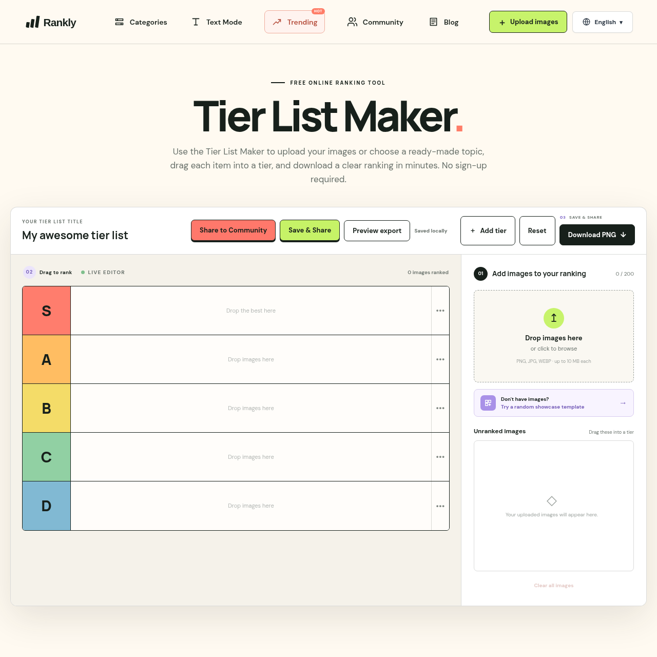 Online Tier List Creator Online Tier List Creator