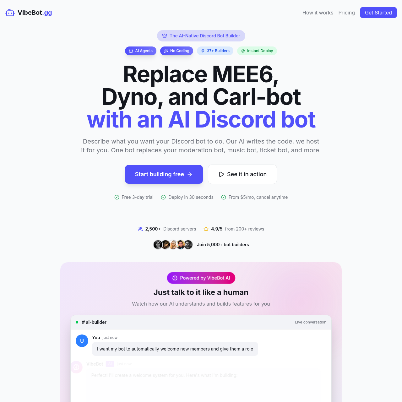 Effortless AI-Powered Discord Bot Creation Without Coding Effortless AI-Powered Discord Bot Creation Without Coding